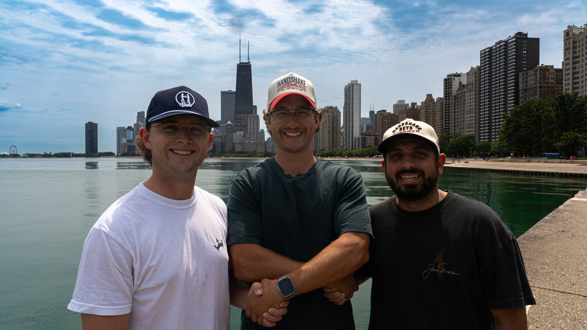 James, Tyko and Pat together on a golf course