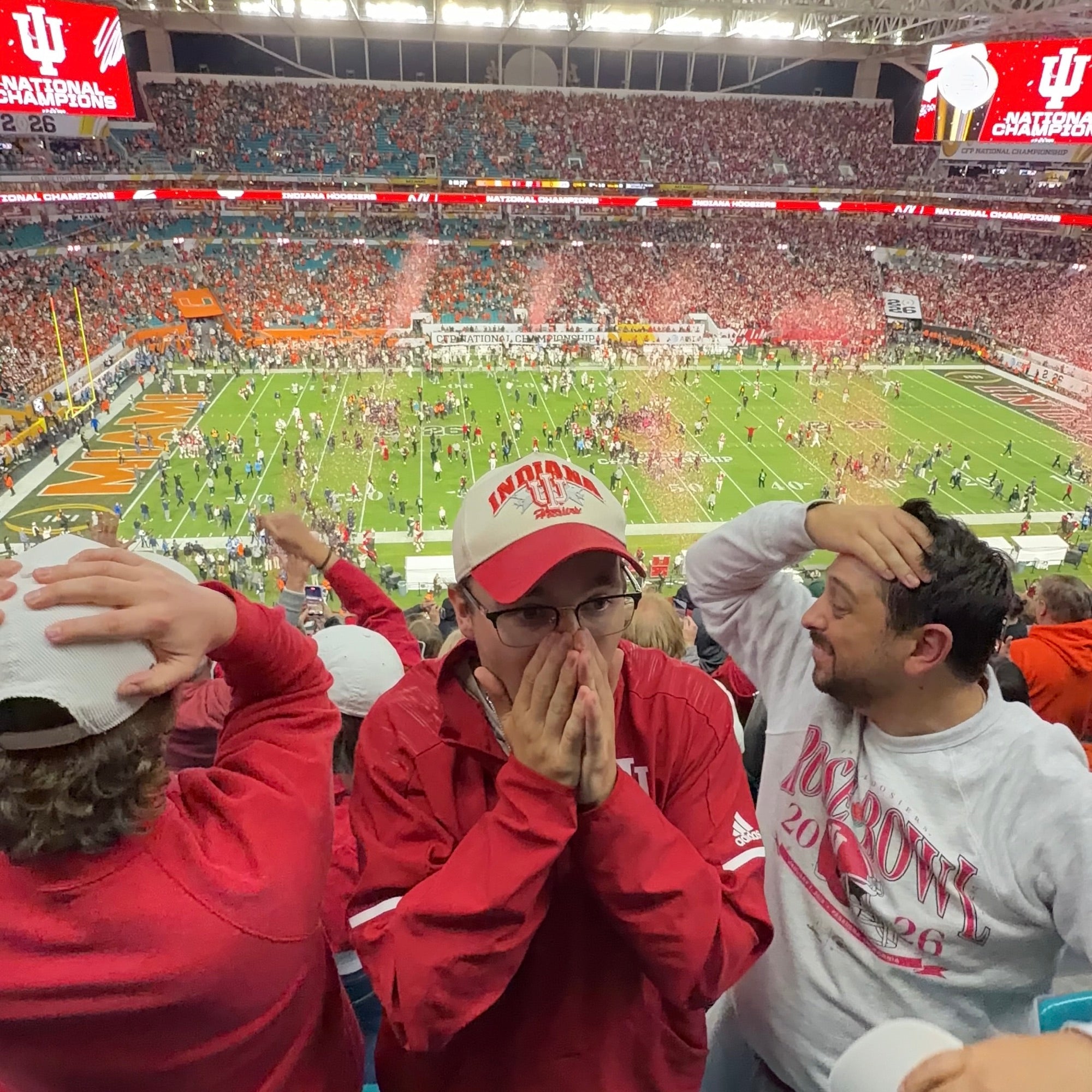 The Handshake Bets founders together at a football game