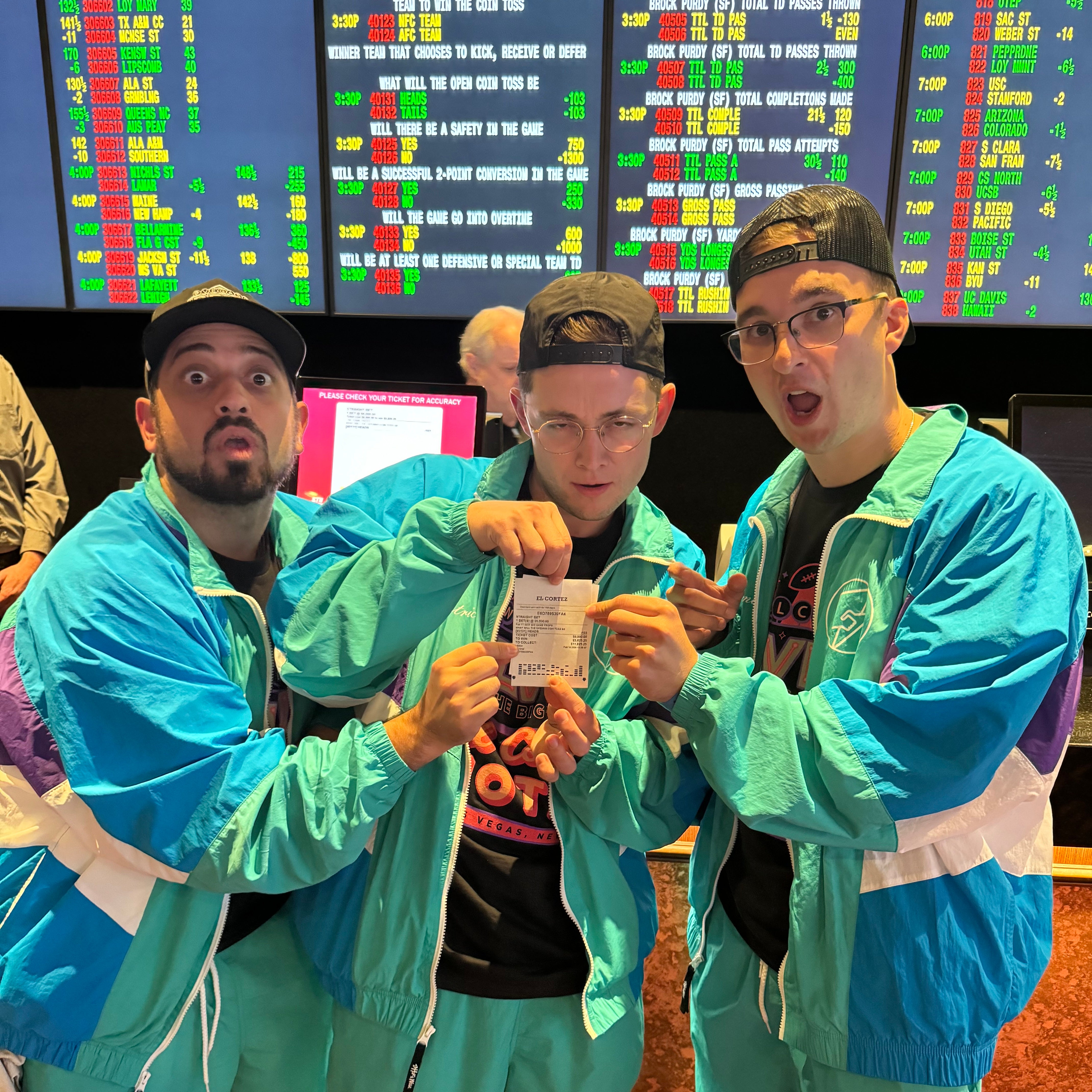 The Handshake Bets founders together at a sportsbook